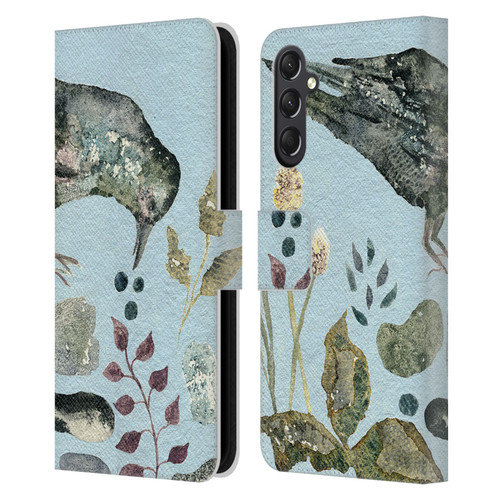 Wyanne Birds Fallen Blueberries Leather Book Wallet Case Cover For Samsung Galaxy A24 4G / M34 5G