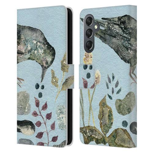 Wyanne Birds Fallen Blueberries Leather Book Wallet Case Cover For Samsung Galaxy A25 5G