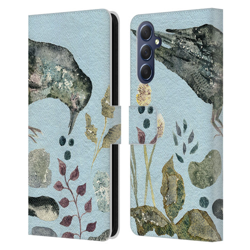 Wyanne Birds Fallen Blueberries Leather Book Wallet Case Cover For Samsung Galaxy M54 5G