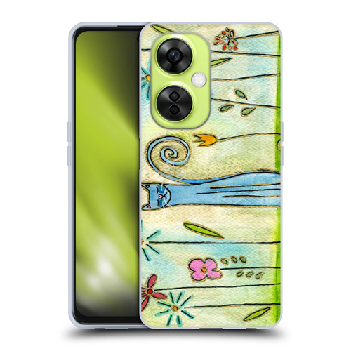 Wyanne Cat Blue Cat In The Flower Garden Soft Gel Case for OnePlus Nord CE 3 Lite 5G