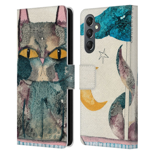 Wyanne Cat By The Light Of The Moon Leather Book Wallet Case Cover For Samsung Galaxy A25 5G