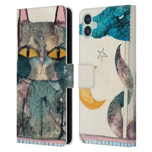 Wyanne Cat By The Light Of The Moon Leather Book Wallet Case Cover For Samsung Galaxy M04 5G / A04e