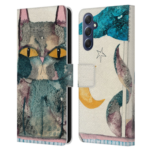 Wyanne Cat By The Light Of The Moon Leather Book Wallet Case Cover For Samsung Galaxy M54 5G