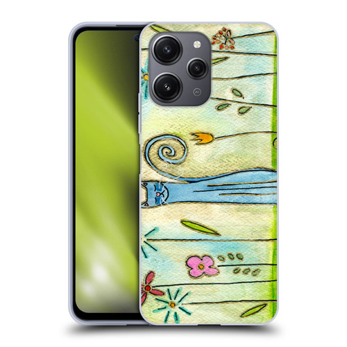 Wyanne Cat Blue Cat In The Flower Garden Soft Gel Case for Xiaomi Redmi 12