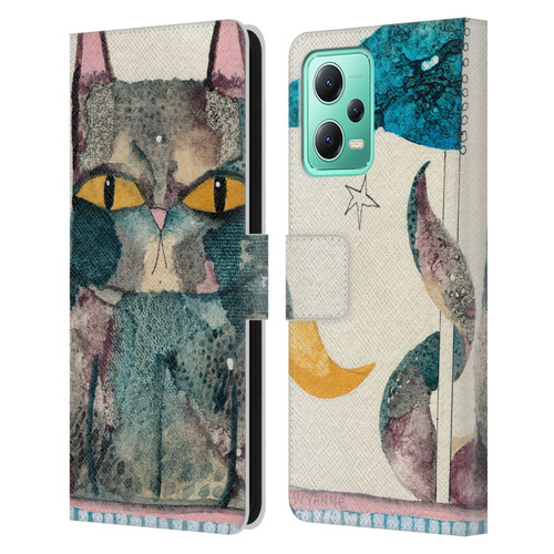 Wyanne Cat By The Light Of The Moon Leather Book Wallet Case Cover For Xiaomi Redmi Note 12 5G