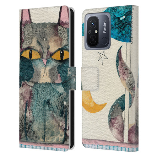 Wyanne Cat By The Light Of The Moon Leather Book Wallet Case Cover For Xiaomi Redmi 12C