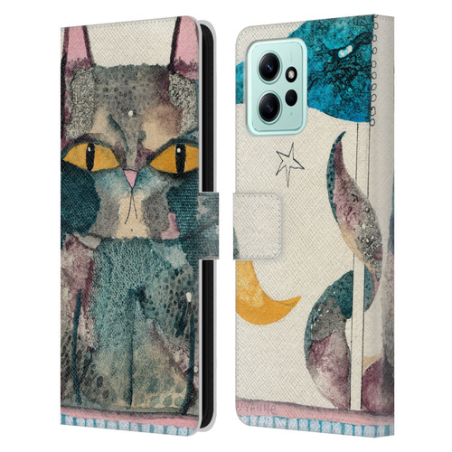 Wyanne Cat By The Light Of The Moon Leather Book Wallet Case Cover For Xiaomi Redmi 12