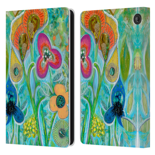 Wyanne Nature Garden Wild Leather Book Wallet Case Cover For Amazon Fire 7 2022