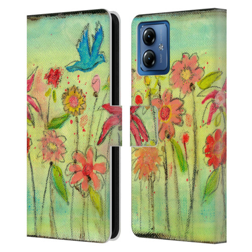 Wyanne Nature Sun Garden Leather Book Wallet Case Cover For Motorola Moto G14