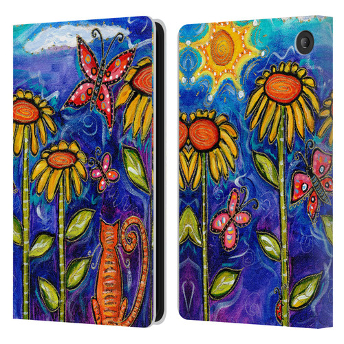 Wyanne Nature 2 Sundown Sunflowers Leather Book Wallet Case Cover For Amazon Fire 7 2022