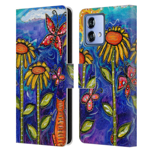 Wyanne Nature 2 Sundown Sunflowers Leather Book Wallet Case Cover For Motorola Moto G84 5G