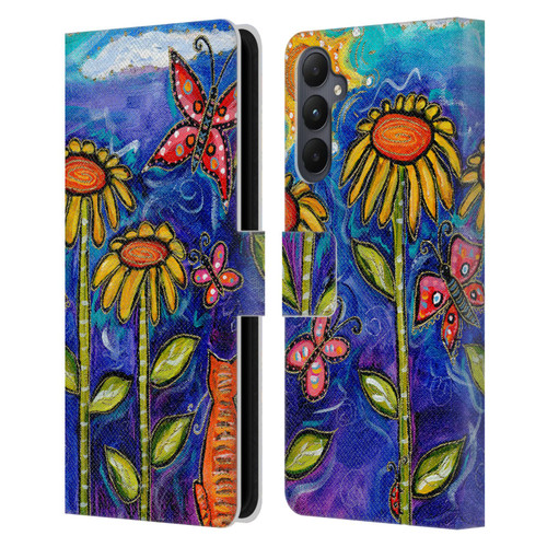 Wyanne Nature 2 Sundown Sunflowers Leather Book Wallet Case Cover For Samsung Galaxy A05s