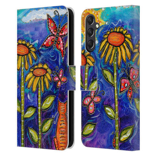 Wyanne Nature 2 Sundown Sunflowers Leather Book Wallet Case Cover For Samsung Galaxy A24 4G / M34 5G