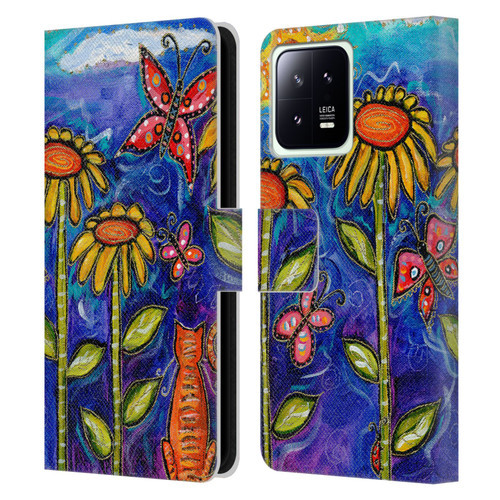 Wyanne Nature 2 Sundown Sunflowers Leather Book Wallet Case Cover For Xiaomi 13 5G