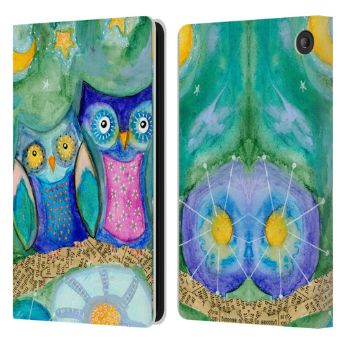 Wyanne Owl Wishing The Night Away Leather Book Wallet Case Cover For Amazon Fire 7 2022