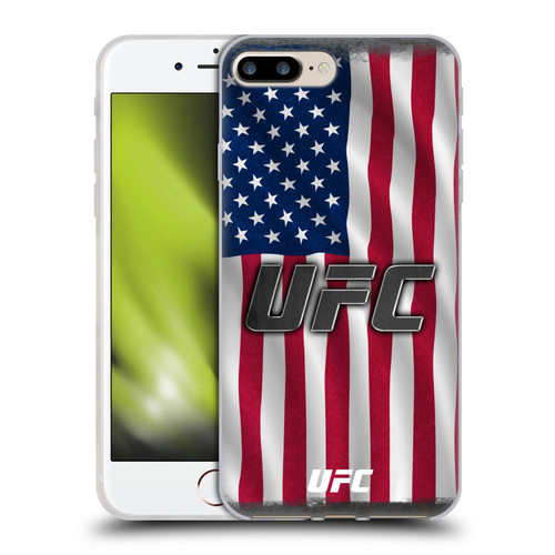 UFC Logo US Flag Soft Gel Case for Apple iPhone 7 Plus / iPhone 8 Plus