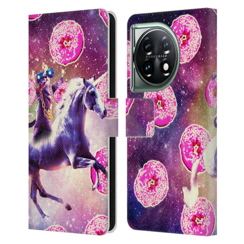 Random Galaxy Mixed Designs Thug Cat Riding Unicorn Leather Book Wallet Case Cover For OnePlus 11 5G