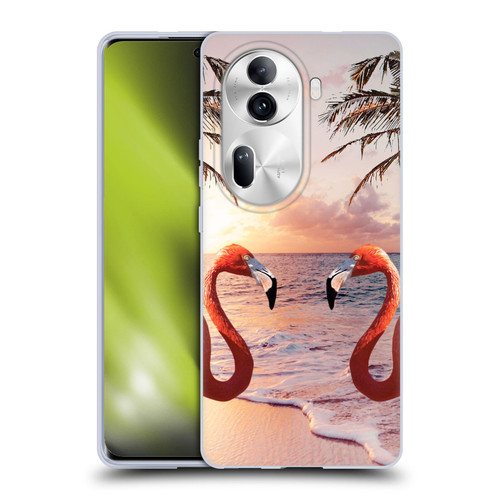 Random Galaxy Mixed Designs Flamingos & Palm Trees Soft Gel Case for OPPO Reno11 Pro