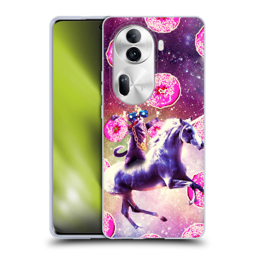 Random Galaxy Mixed Designs Thug Cat Riding Unicorn Soft Gel Case for OPPO Reno11 Pro