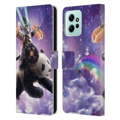 Random Galaxy Mixed Designs Warrior Cat Riding Panda Leather Book Wallet Case Cover For Xiaomi Redmi 12