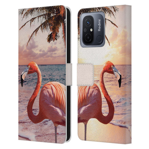 Random Galaxy Mixed Designs Flamingos & Palm Trees Leather Book Wallet Case Cover For Xiaomi Redmi 12C