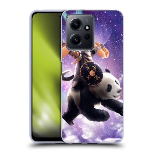 Random Galaxy Mixed Designs Warrior Cat Riding Panda Soft Gel Case for Xiaomi Redmi Note 12 4G