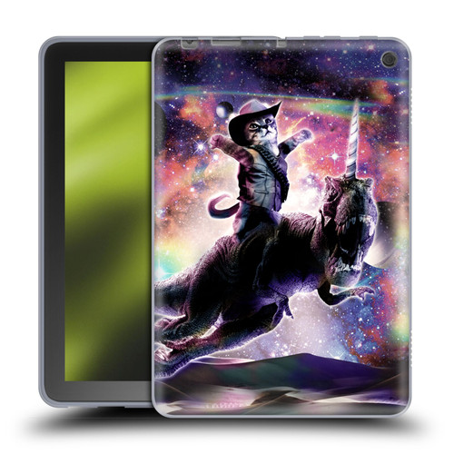 Random Galaxy Space Cat Dinosaur Unicorn Soft Gel Case for Amazon Fire HD 8/Fire HD 8 Plus 2020