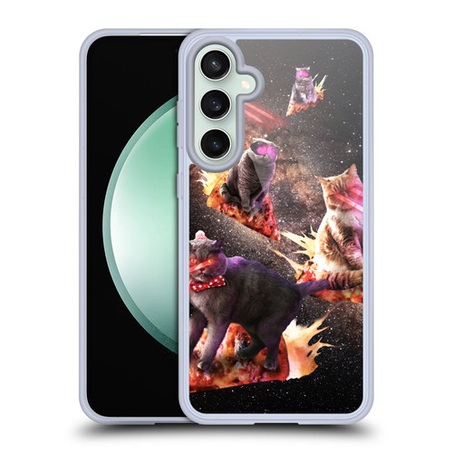 Random Galaxy Space Cat Fire Pizza Soft Gel Case for Samsung Galaxy S23 FE 5G