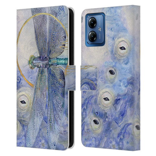 Stephanie Law Immortal Ephemera Dragonfly Leather Book Wallet Case Cover For Motorola Moto G14