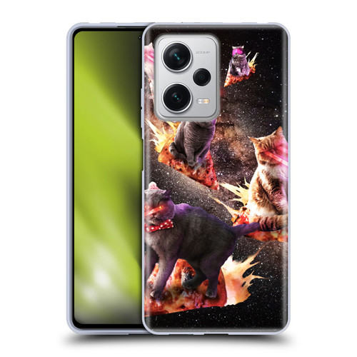 Random Galaxy Space Cat Fire Pizza Soft Gel Case for Xiaomi Redmi Note 12 Pro+ 5G