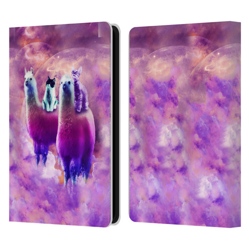 Random Galaxy Space Llama Kitty & Cat Leather Book Wallet Case Cover For Amazon Kindle Paperwhite 5 (2021)