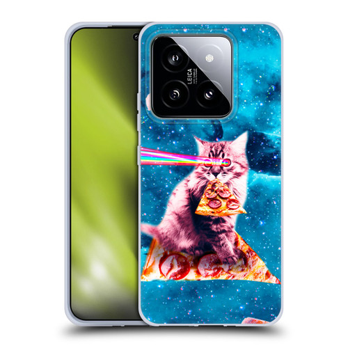 Random Galaxy Space Cat Lazer Eye & Pizza Soft Gel Case for Xiaomi 14