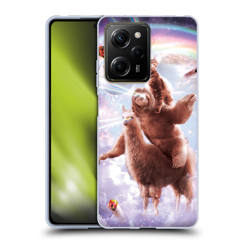 Random Galaxy Space Llama Sloth & Cat Lazer Eyes Soft Gel Case for Xiaomi Redmi Note 12 Pro 5G