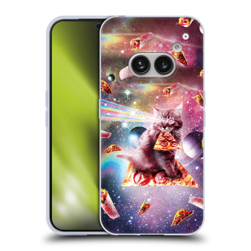 Random Galaxy Space Pizza Ride Outer Space Lazer Cat Soft Gel Case for Nothing Phone (2a)