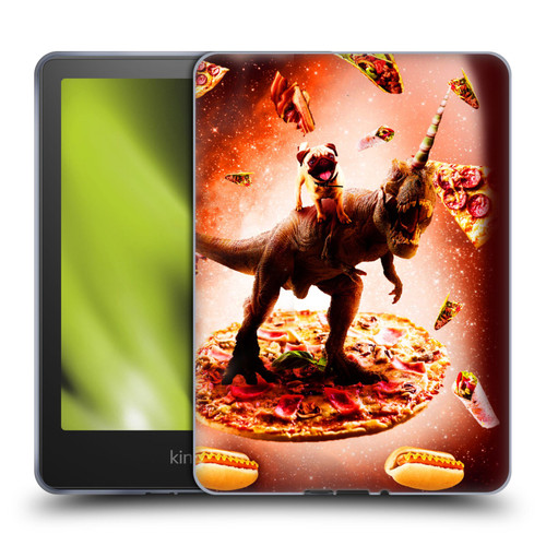 Random Galaxy Space Pizza Ride Pug & Dinosaur Unicorn Soft Gel Case for Amazon Kindle Paperwhite 5 (2021)