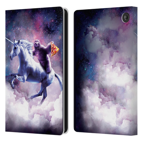 Random Galaxy Space Unicorn Ride Pizza Sloth Leather Book Wallet Case Cover For Amazon Fire 7 2022