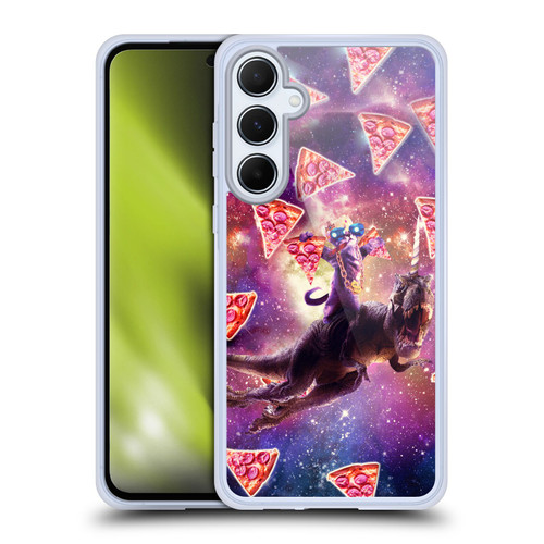 Random Galaxy Space Pizza Ride Thug Cat & Dinosaur Unicorn Soft Gel Case for Samsung Galaxy A55 5G