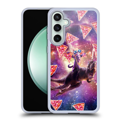 Random Galaxy Space Pizza Ride Thug Cat & Dinosaur Unicorn Soft Gel Case for Samsung Galaxy S23 FE 5G