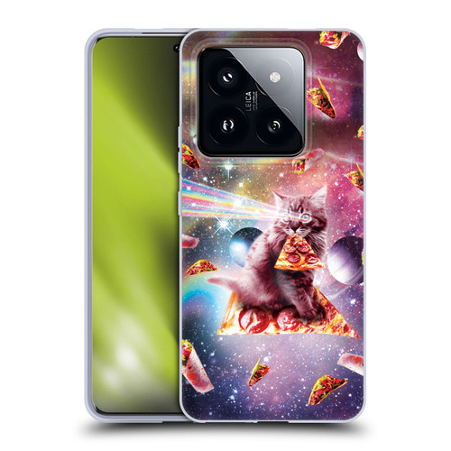 Random Galaxy Space Pizza Ride Outer Space Lazer Cat Soft Gel Case for Xiaomi 14 Pro