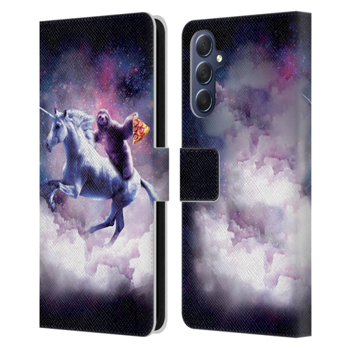 Random Galaxy Space Unicorn Ride Pizza Sloth Leather Book Wallet Case Cover For Samsung Galaxy M54 5G