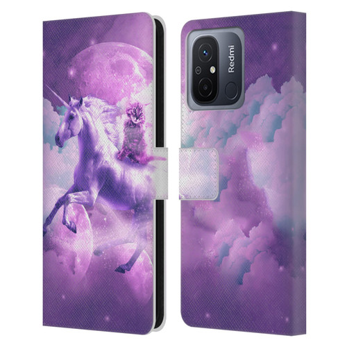 Random Galaxy Space Unicorn Ride Purple Galaxy Cat Leather Book Wallet Case Cover For Xiaomi Redmi 12C