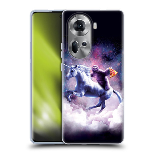 Random Galaxy Space Unicorn Ride Pizza Sloth Soft Gel Case for OPPO Reno11