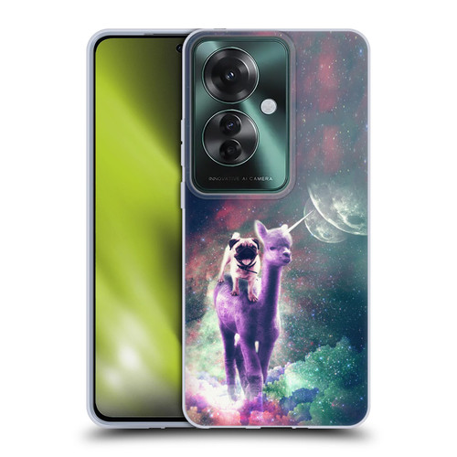 Random Galaxy Space Unicorn Ride Pug Riding Llama Soft Gel Case for OPPO Reno11 F 5G / F25 Pro 5G