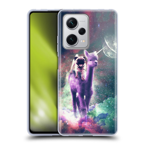 Random Galaxy Space Unicorn Ride Pug Riding Llama Soft Gel Case for Xiaomi Redmi Note 12 Pro+ 5G