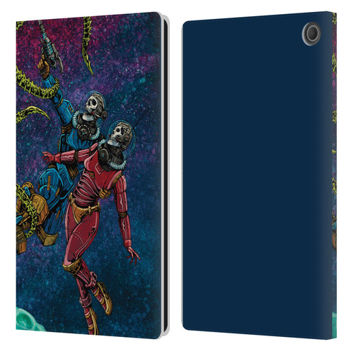 David Lozeau Colourful Grunge Astronaut Space Couple Love Leather Book Wallet Case Cover For Amazon Fire Max 11 2023