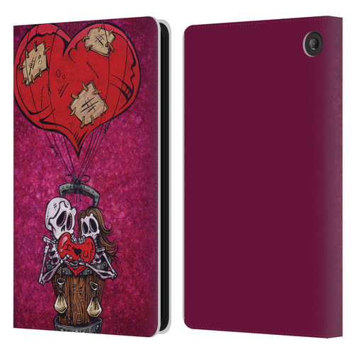 David Lozeau Colourful Grunge Day Of The Dead Leather Book Wallet Case Cover For Amazon Fire 7 2022