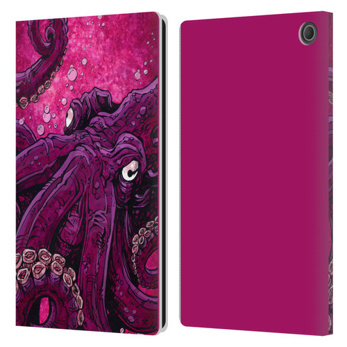 David Lozeau Colourful Grunge Octopus Squid Leather Book Wallet Case Cover For Amazon Fire Max 11 2023