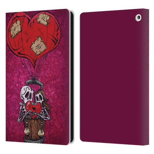 David Lozeau Colourful Grunge Day Of The Dead Leather Book Wallet Case Cover For Amazon Fire HD 8/Fire HD 8 Plus 2020