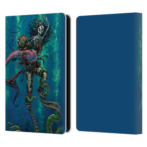 David Lozeau Colourful Grunge Diver And Mermaid Leather Book Wallet Case Cover For Amazon Kindle Paperwhite 5 (2021)