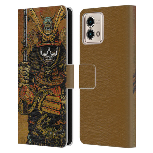 David Lozeau Colourful Grunge Samurai Leather Book Wallet Case Cover For Motorola Moto G Stylus 5G 2023